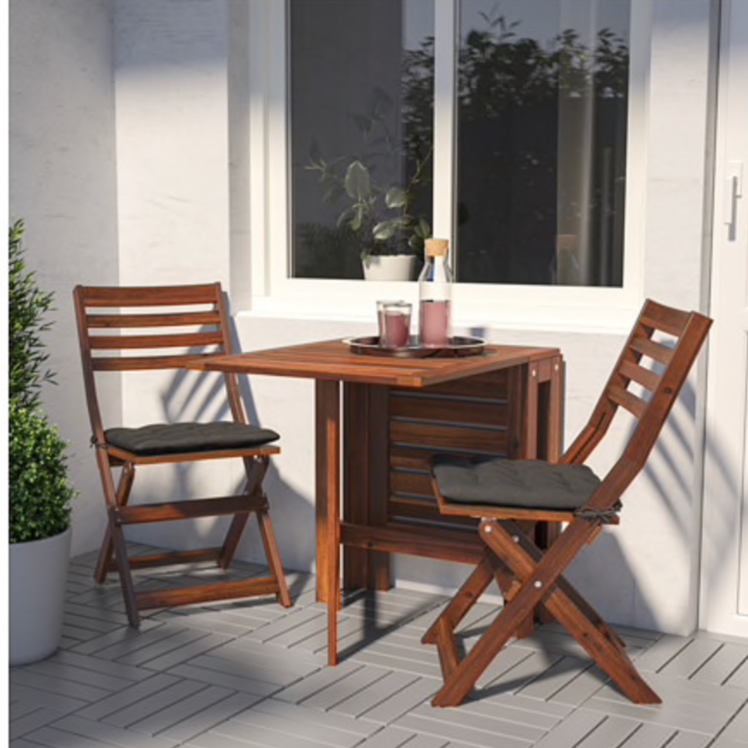 IKEA Applaro Table+2 folding chairs (Outdoor Furniture ... on {keyword}