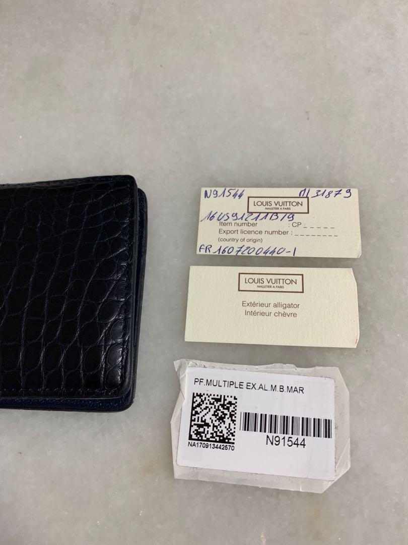 Louis Vuitton Genève Card Holder Wallet - Red Alligator Leather