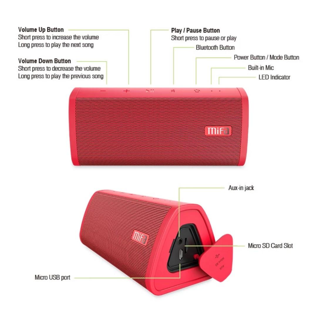 Mifa portable bluetooth speaker portable wireless loudspeaker sound system 10w stereo music surround waterproof outdoor speaker sales