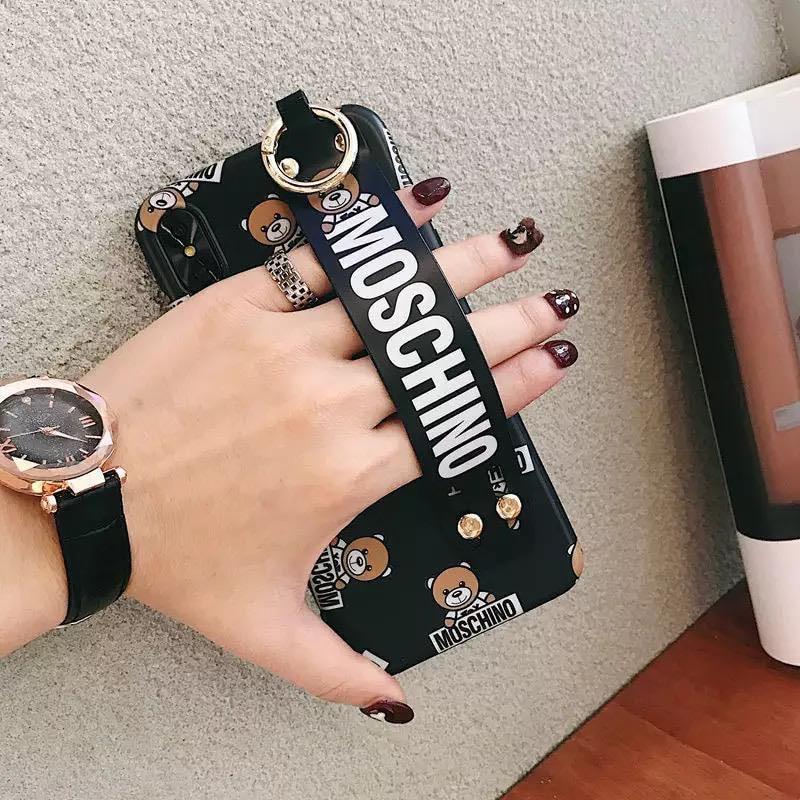 Moschino Wrist Strap Holder Case For Iphone Xs Max Black Mobile Phones Gadgets Mobile Gadget Accessories Cases Sleeves On Carousell