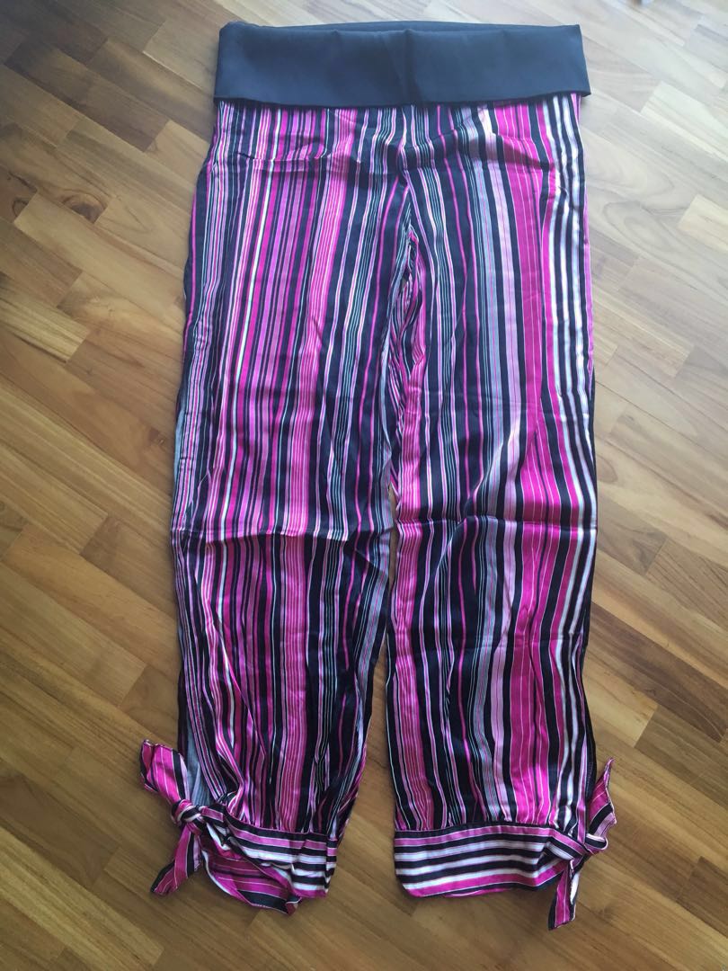 Vintage satin slit pants