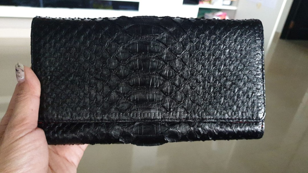 Snake skin wallet, Luxury, Bags & Wallets on Carousell