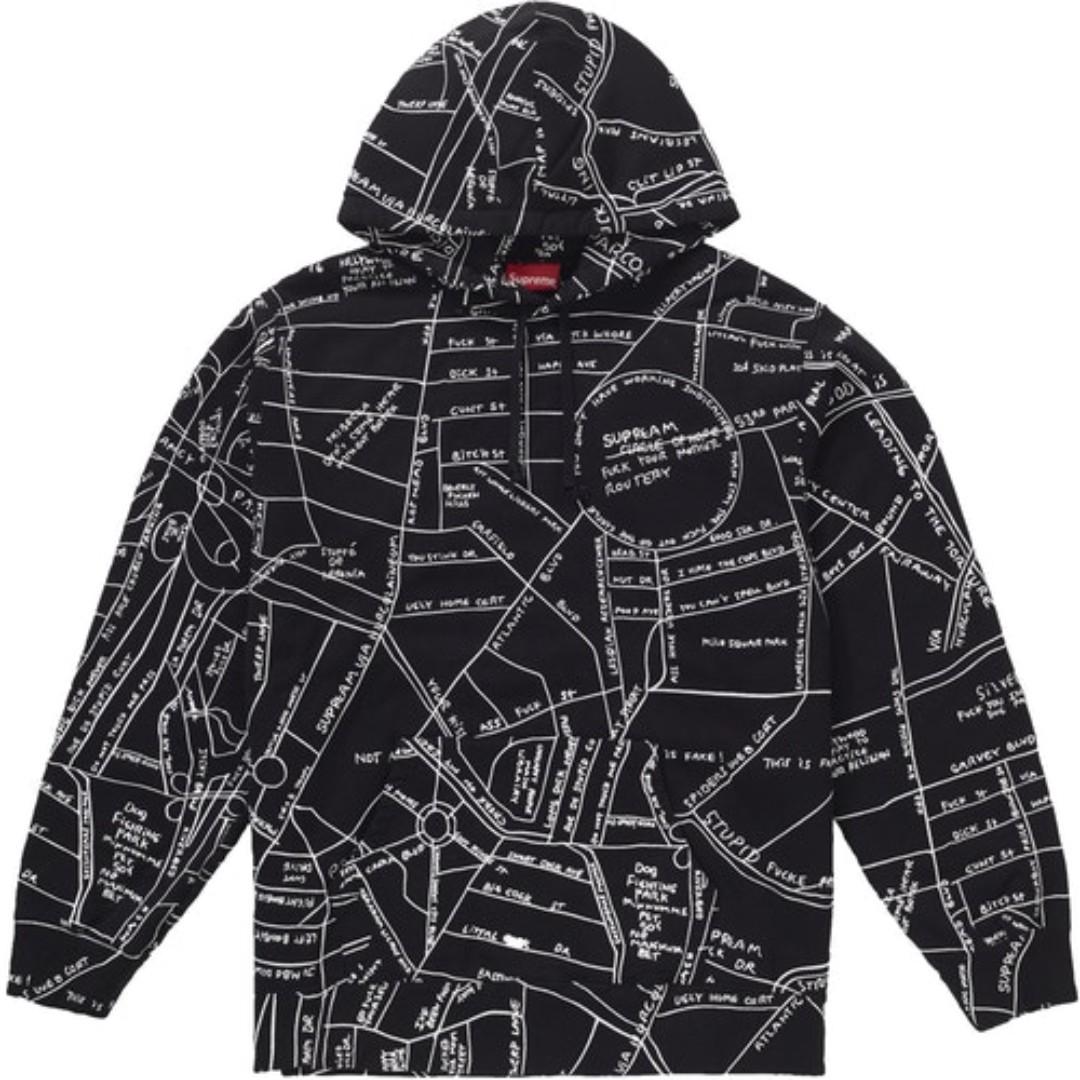 Supreme gonz embroidered outlet map hooded sweatshirt