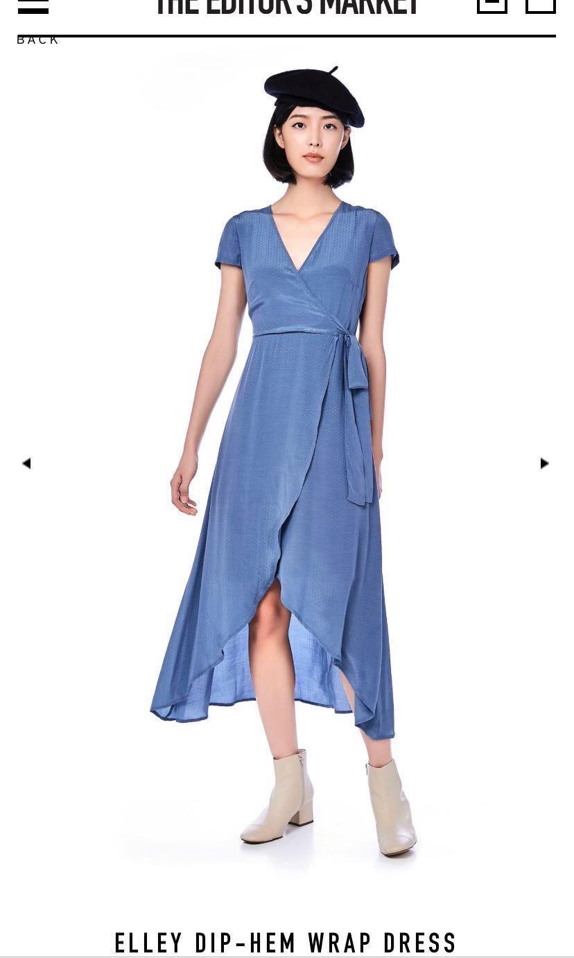 dip hem wrap maxi skirt