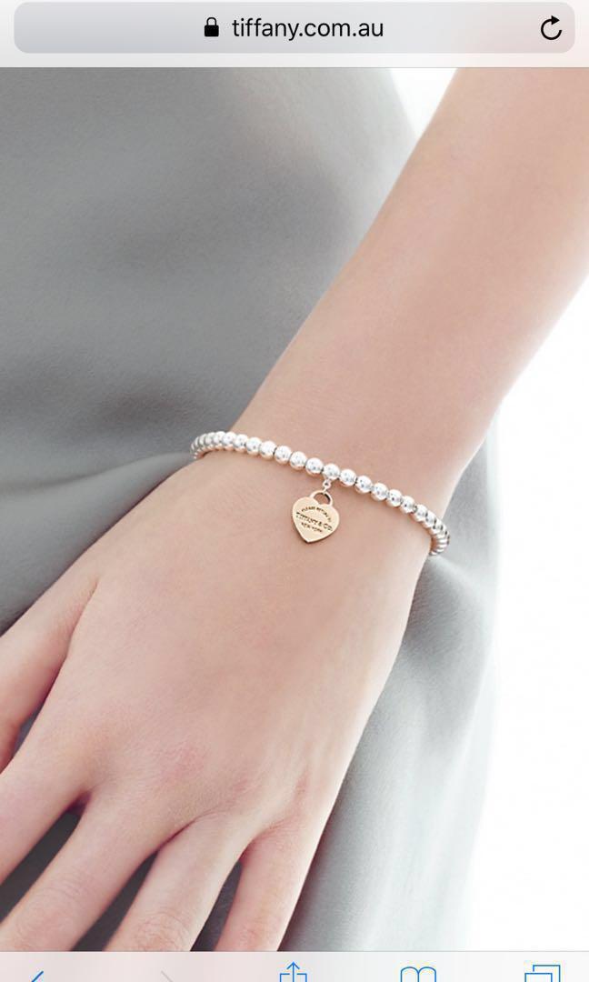 Tiffany and Co Return to Tiffany Rose Gold Rubedo Heart Tag Bead Bracelet Women s Fashion Jewelry on Carousell