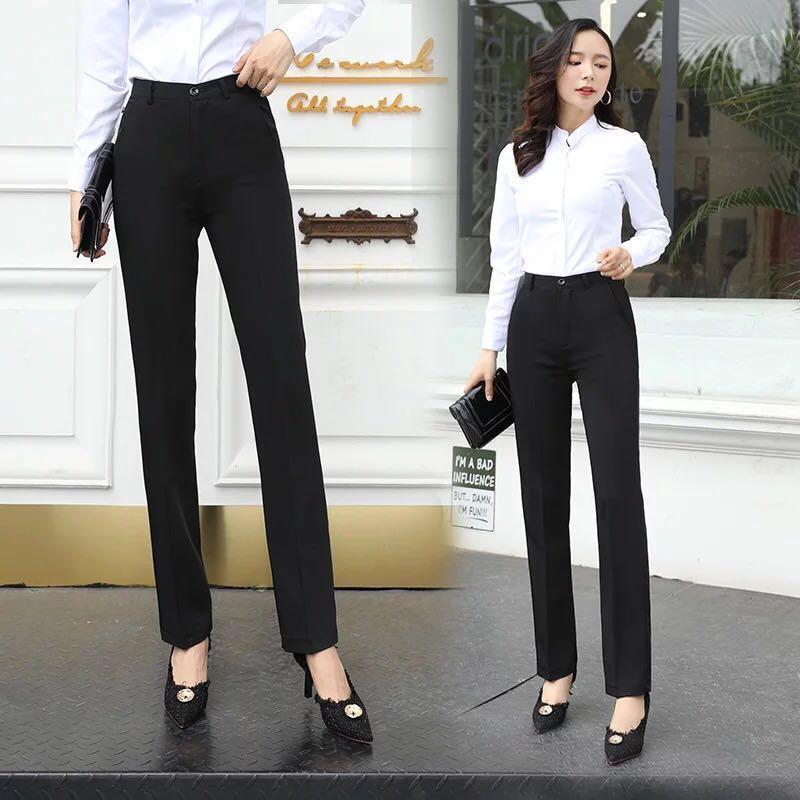 Women Work Black Formal Long Pants, Women's Fashion, Bottoms