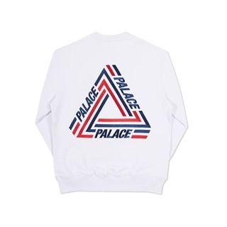 Palace Tri-Crib Crewneck sweatshirt White FW16 Size S