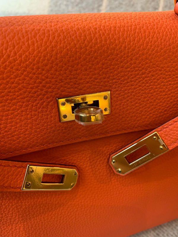 Hermes - Capucine / Orange Poppy Kelly 25 Touch Retourne in Togo / Lizard  with PHW, Luxury, Bags & Wallets on Carousell