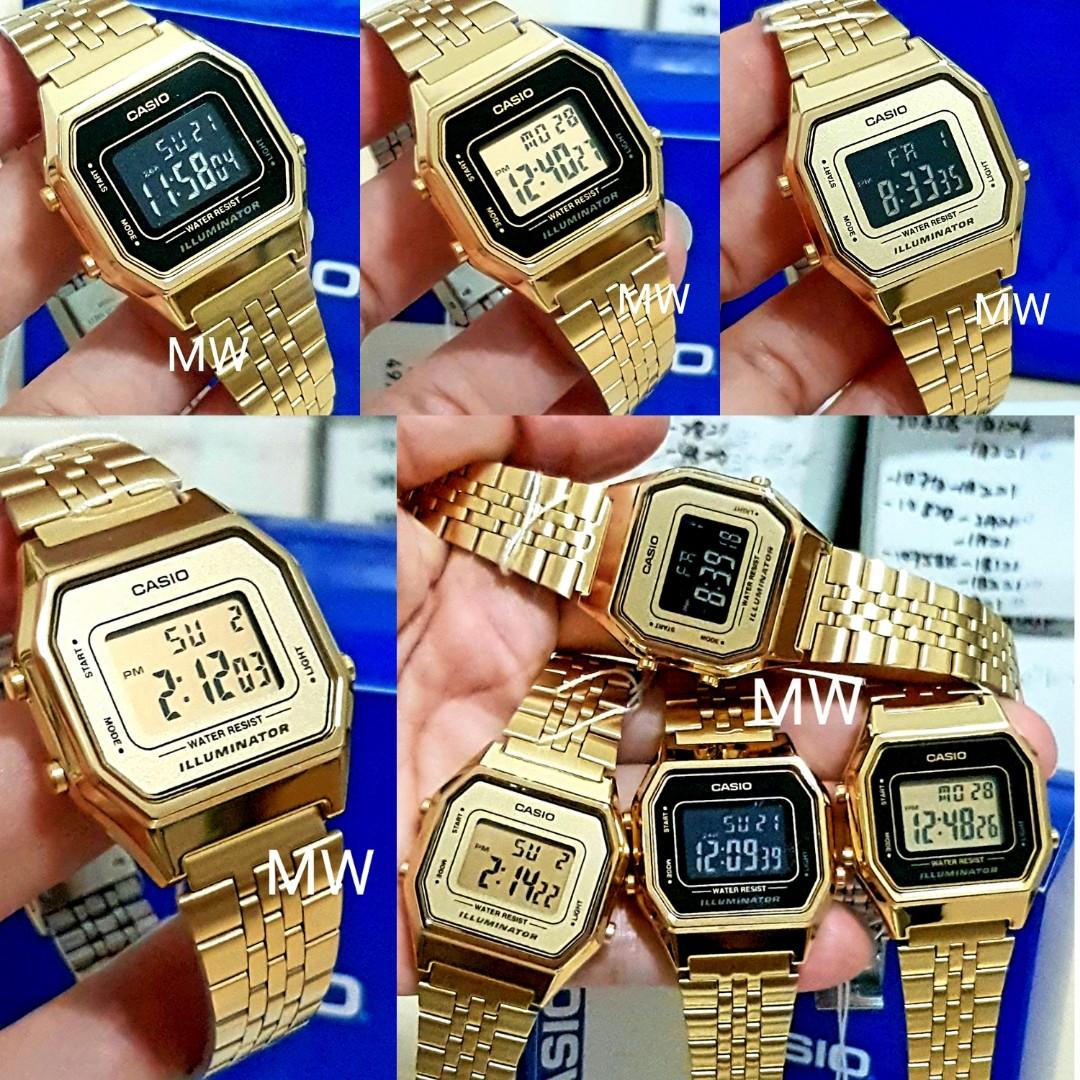 Casio gold tone best sale digital watch