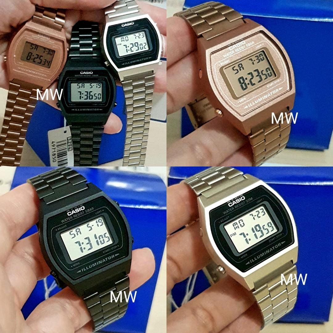 Casio original ladies men unisex digital stainless steel b640 watch brand new