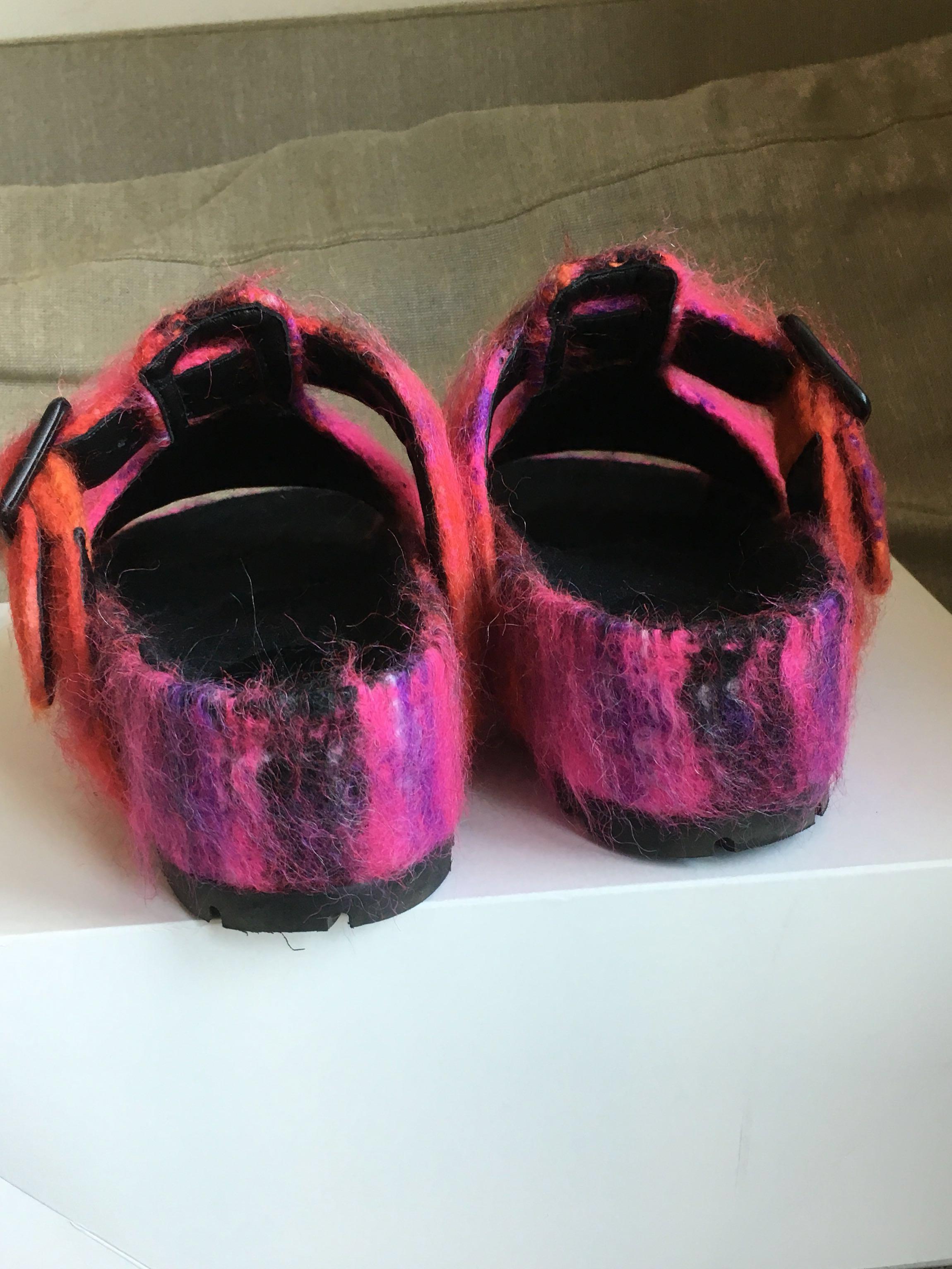 celine mohair boxy sandals