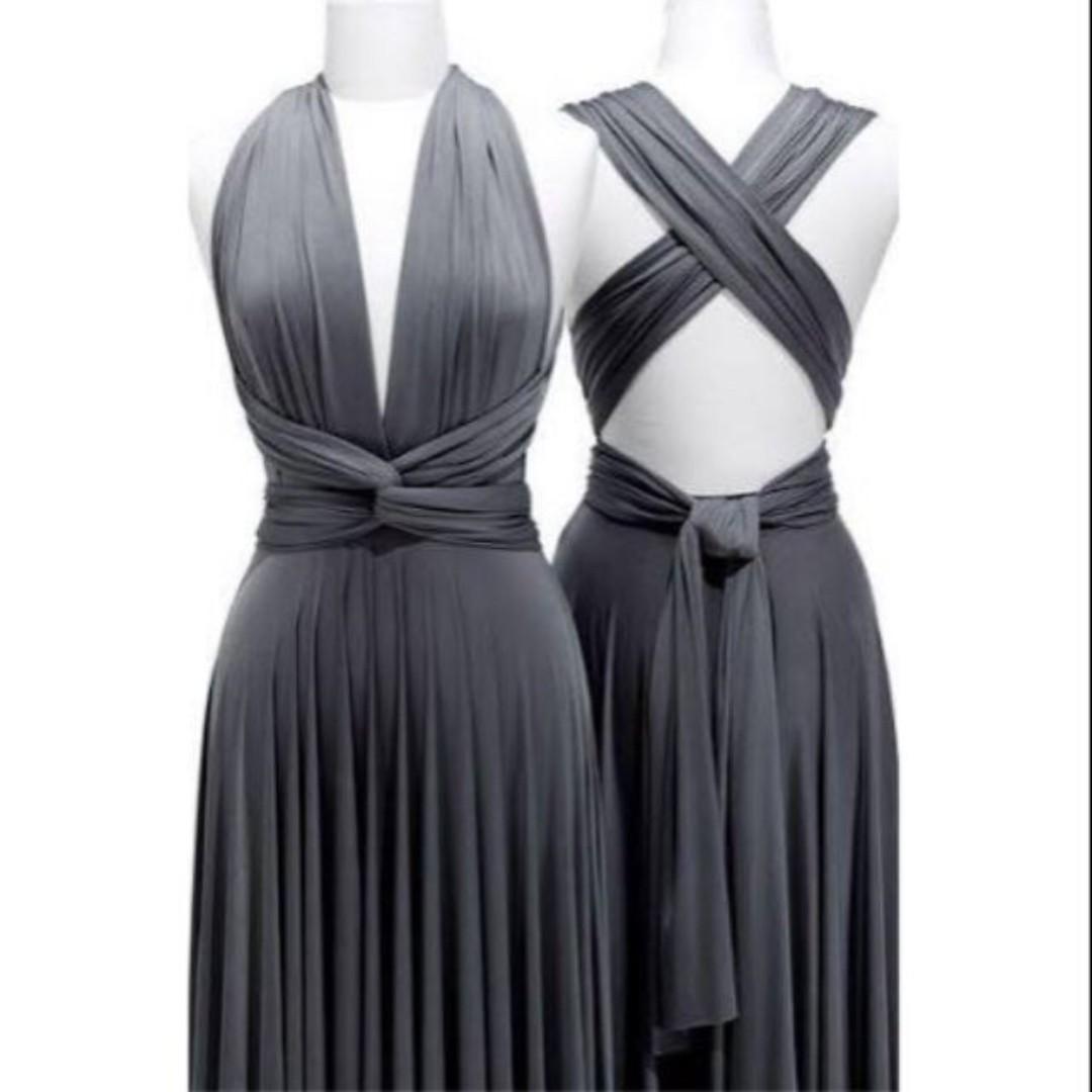 charcoal grey infinity dress