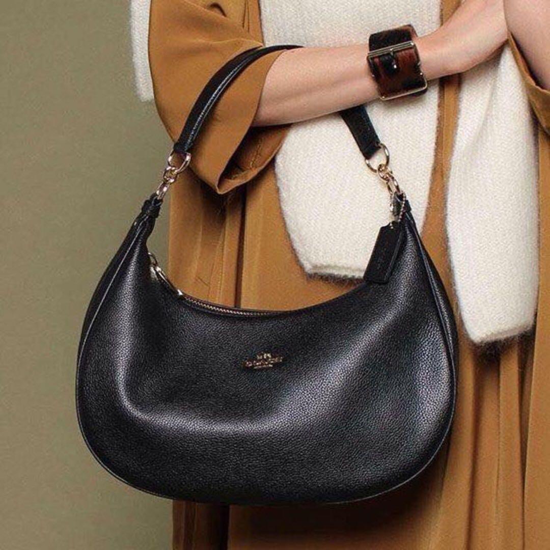 Coach pebble leather harley east west hobo top