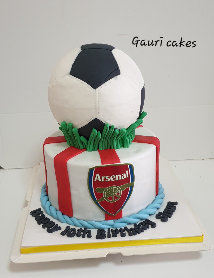 Personalised Arsenal FC Football Cake Glitter Topper Birthday Party Age  Name | eBay