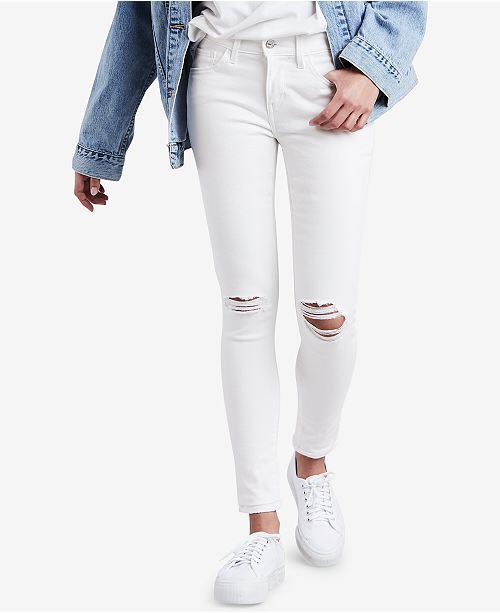 levi's 710 super skinny jeans white