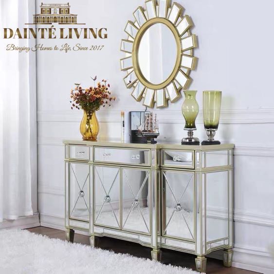 Mirrored Luxe Greek Diva Hallway Console Sideboard Buffet Cabinet Furniture Shelves Drawers On Carousell