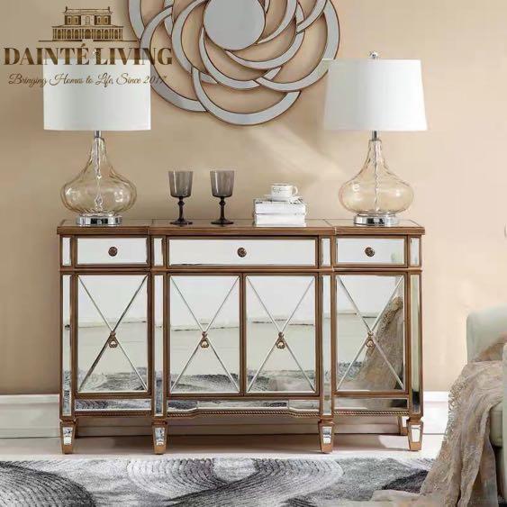 Mirrored Luxe Greek Diva Hallway Console Sideboard Buffet Cabinet Furniture Shelves Drawers On Carousell