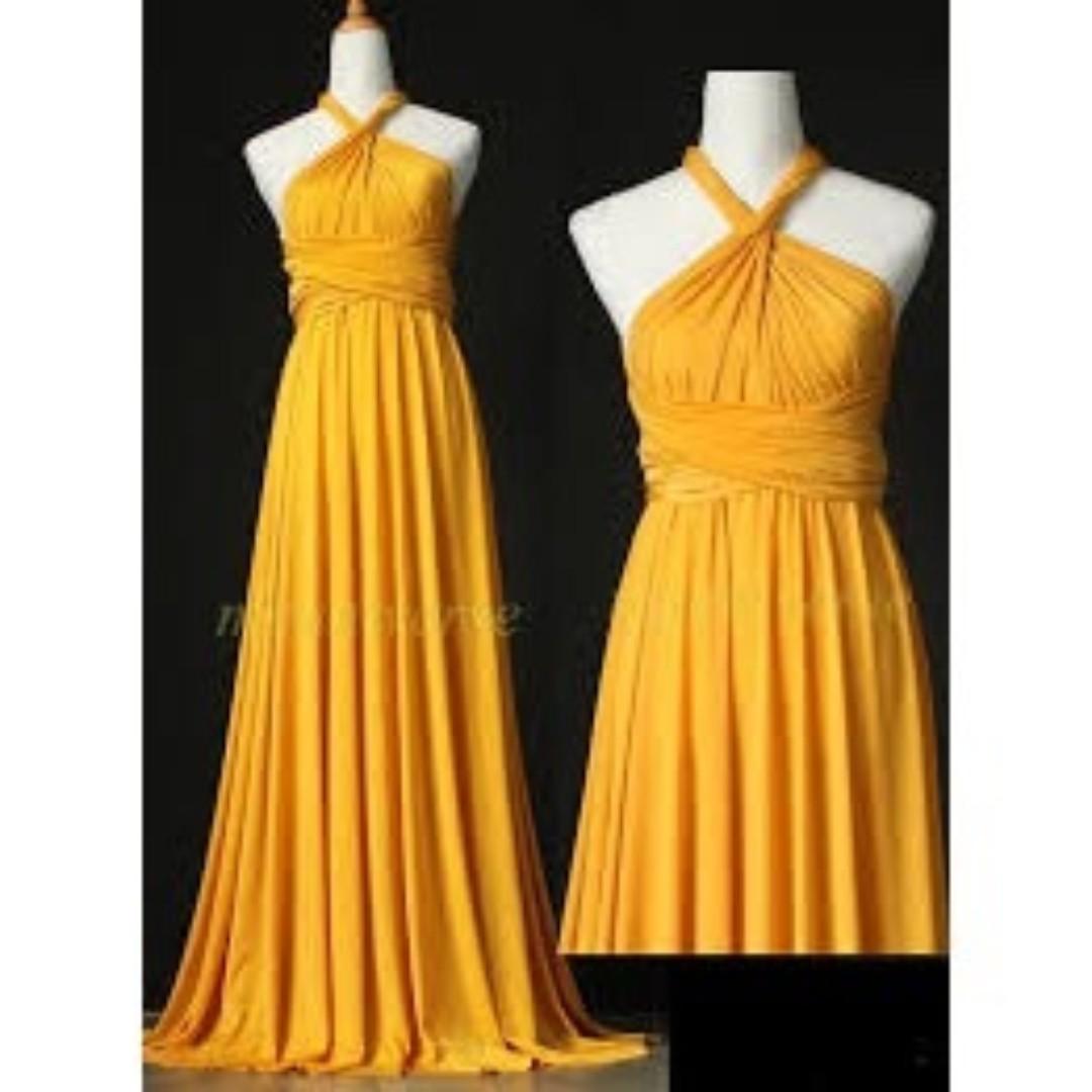 infinity dress mustard