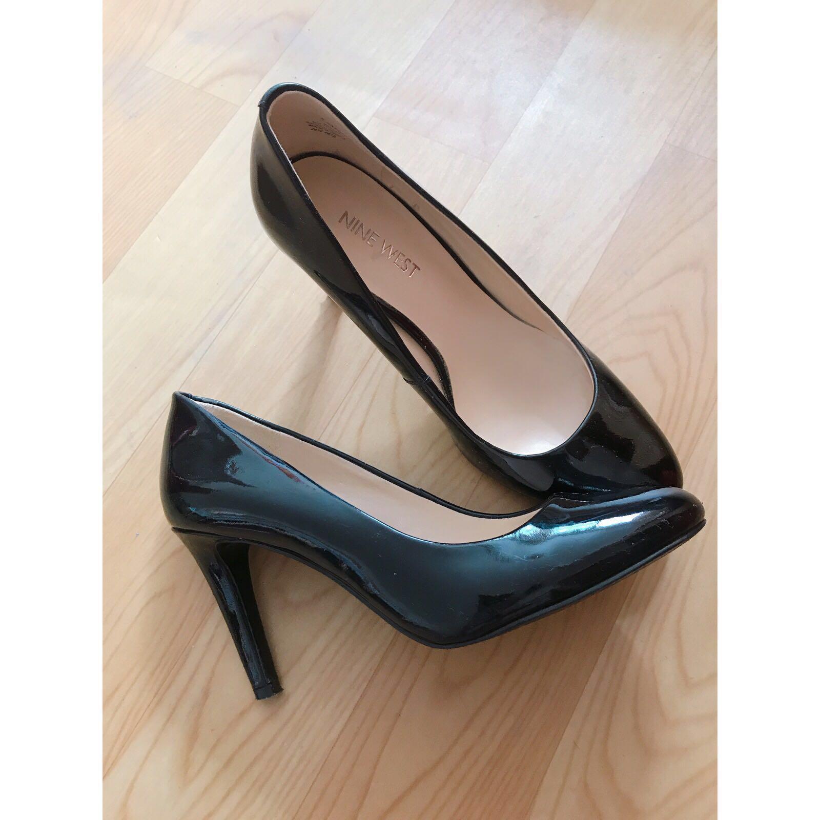 nine west red patent leather pumps