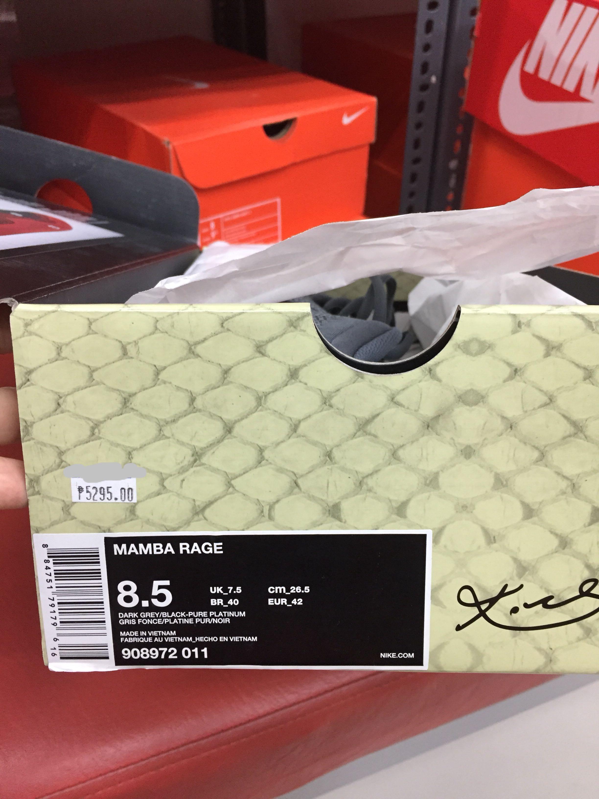 Original Nike Mamba Rage US 8.5 P3800, Men's Fashion, Footwear ...