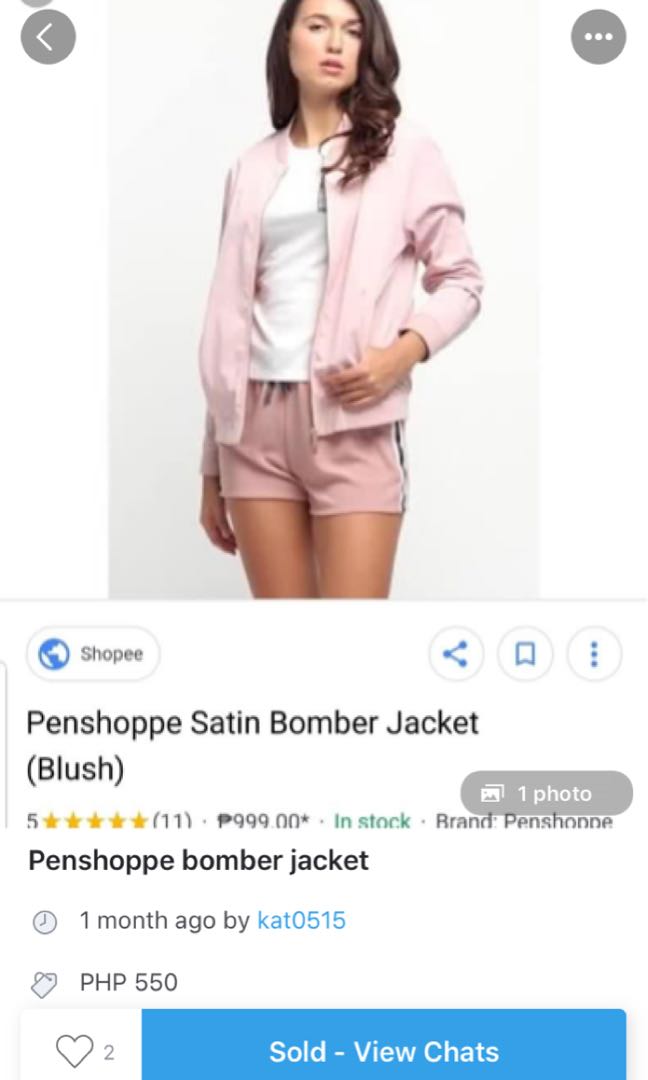 pink bomber jacket, Women's Fashion, Tops, Others Tops on