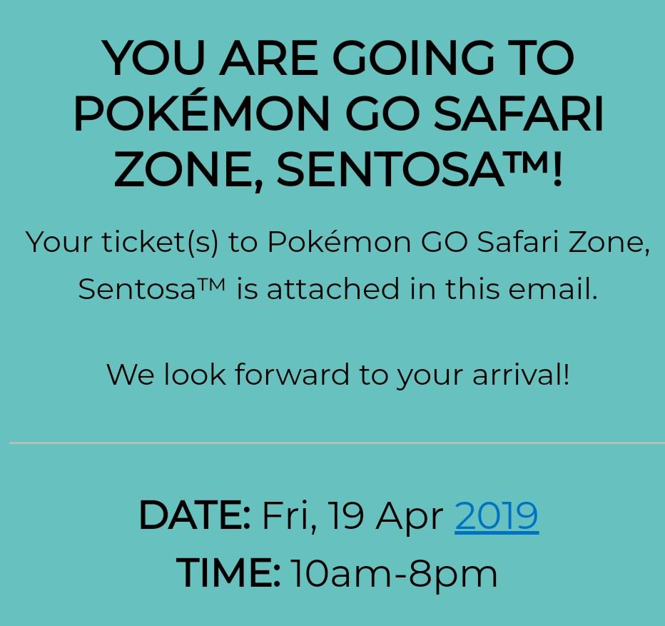 Pokemon Go Safari Zone Ticket at Sentosa, Tickets & Vouchers, Local
