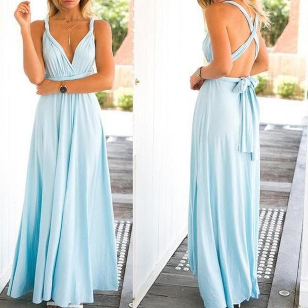 powder blue infinity dress