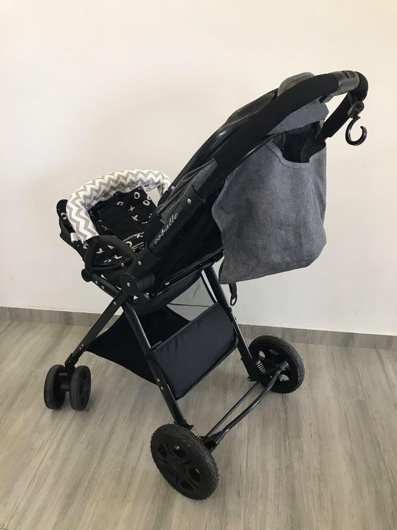 Preloved Coballe Reversible Back/Front Facing Stroller, Babies & Kids ...