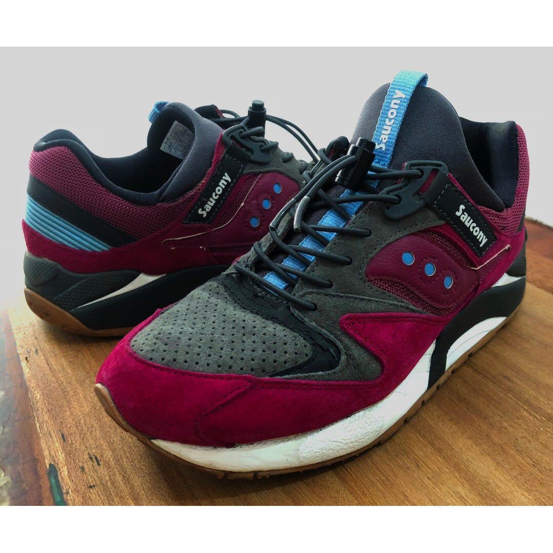 saucony grid 9000 red charcoal