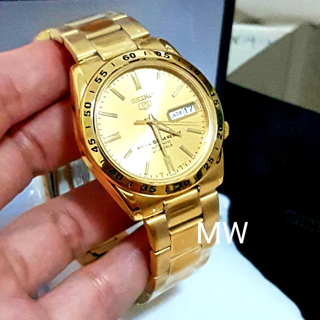 Seiko classic stainless steel gold tone men watch snke06k brand