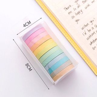 pre-order pastel colored washi tape set (12 pcs)