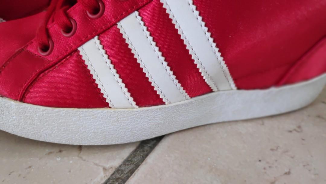 Red adidas wedge sneakers store