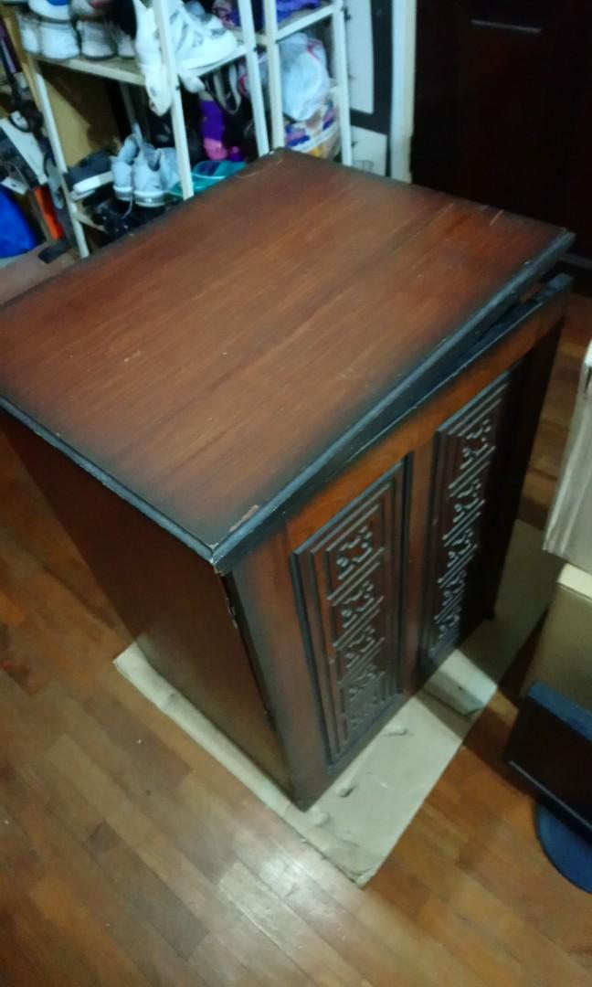 Antique Cabinet With Storage And Antique Sewing Machine House Within Furniture Others On Carousell