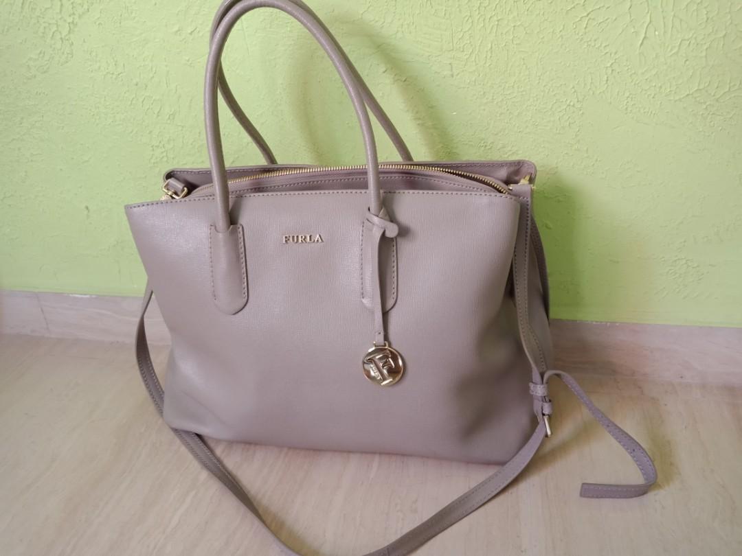 furla grey tote