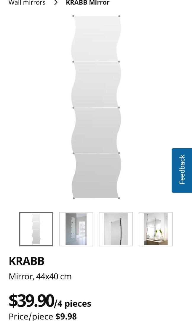 Bn Ikea Krabb Mirror 4pcs Furniture, How To Put Up Ikea Krabb Mirror