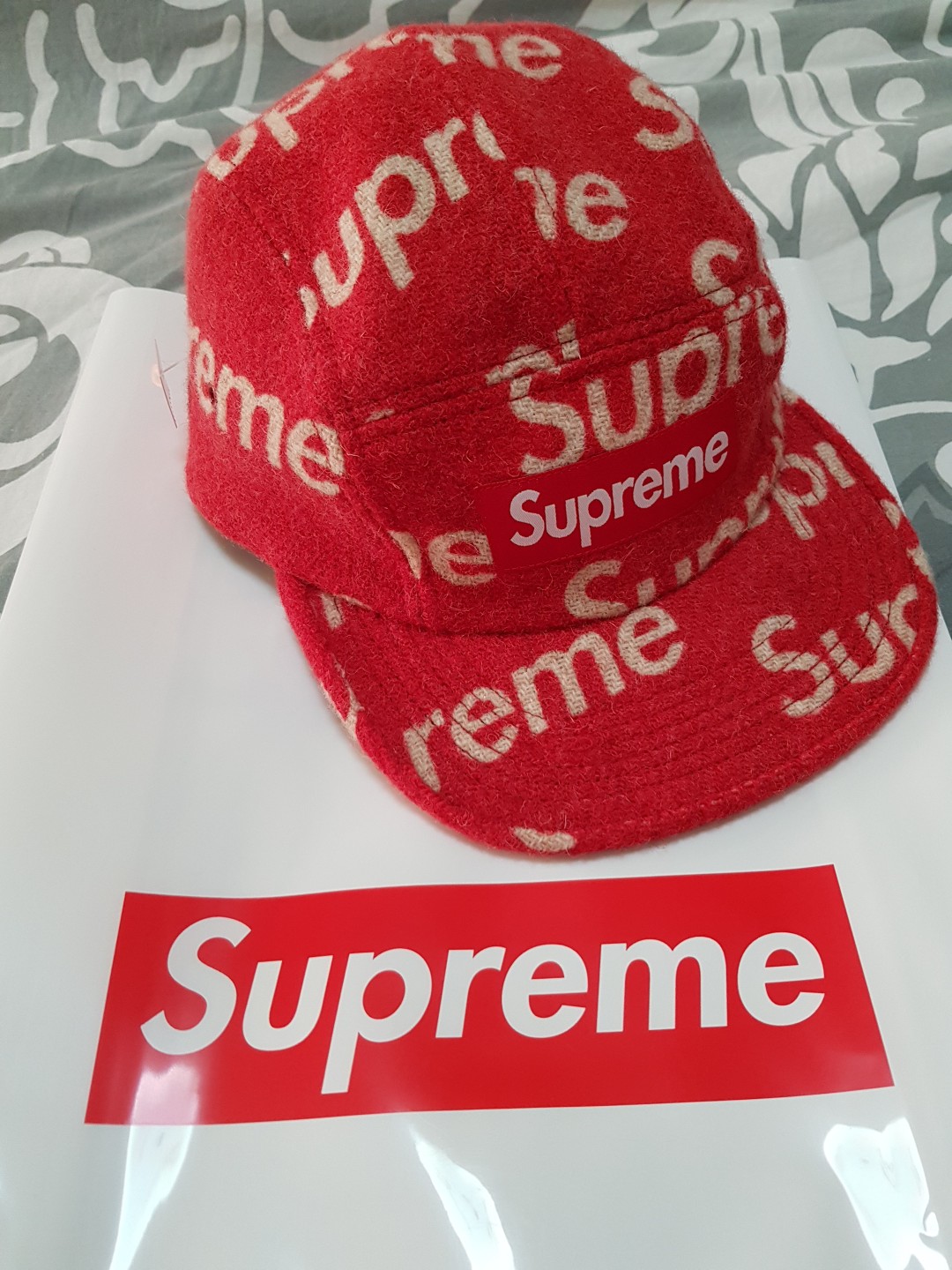 supreme harris tweed camp cap