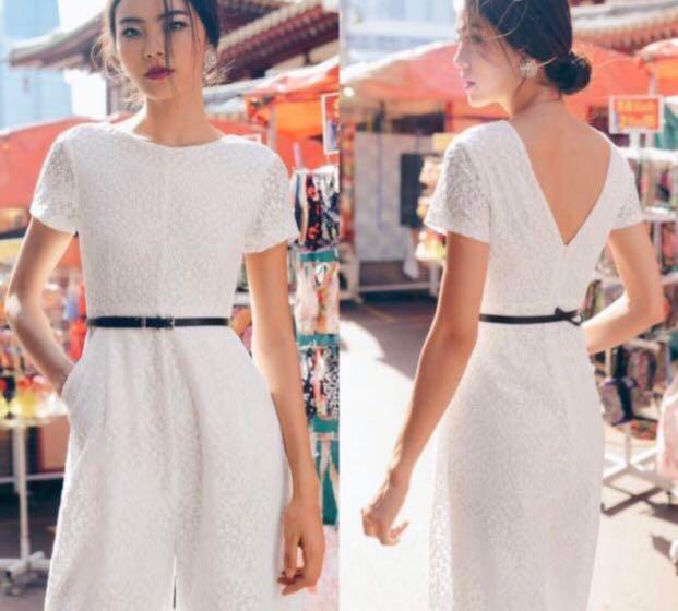 simple white jumpsuit
