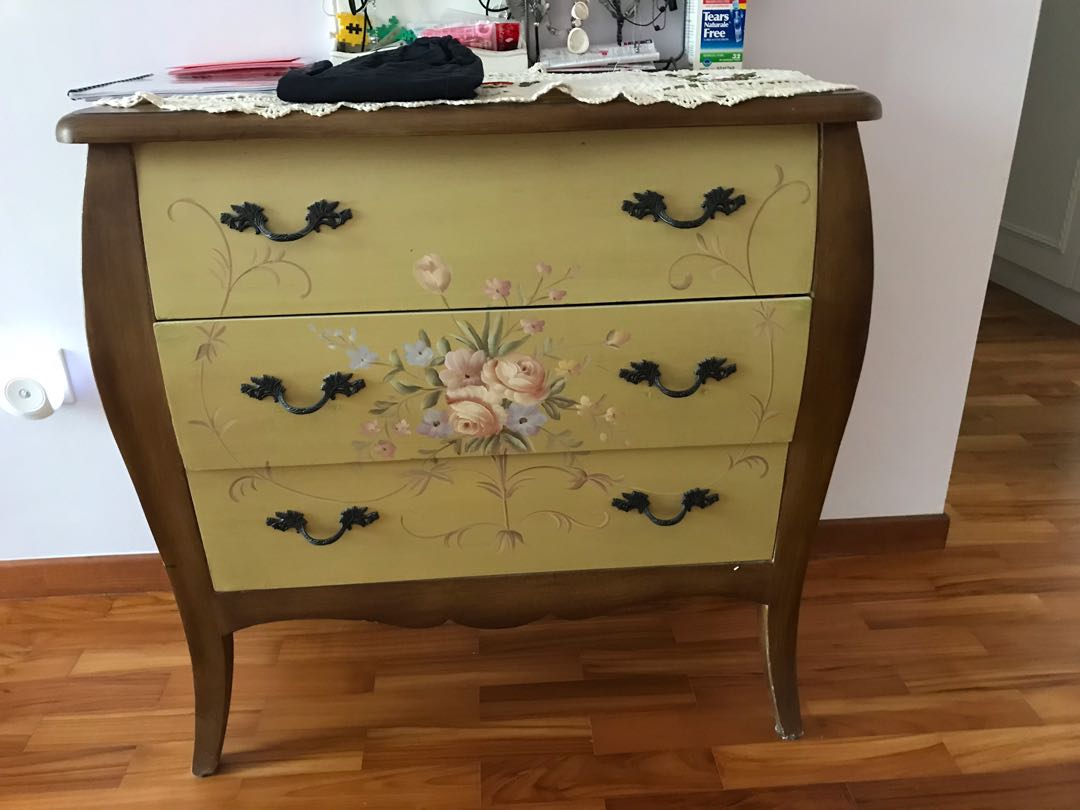 French Design Solid Wood Chest Of Drawers Furniture Shelves