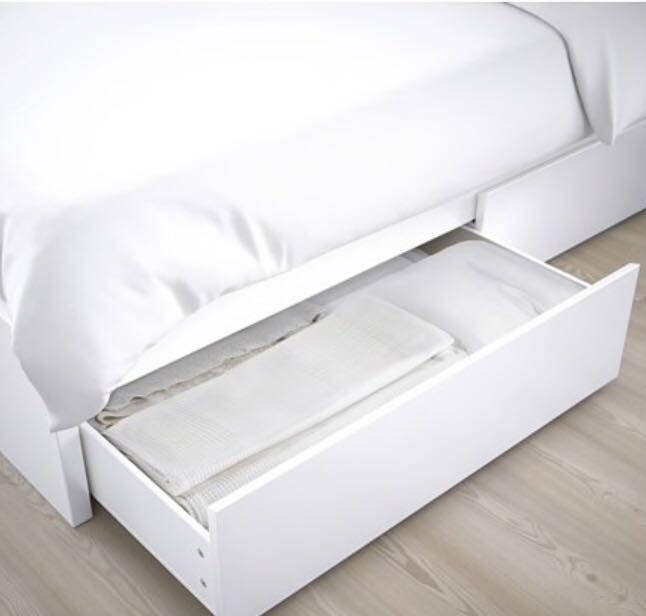 Ikea Brusali Bed frame with 2 drawers 1500x2000mm, Furniture & Home
