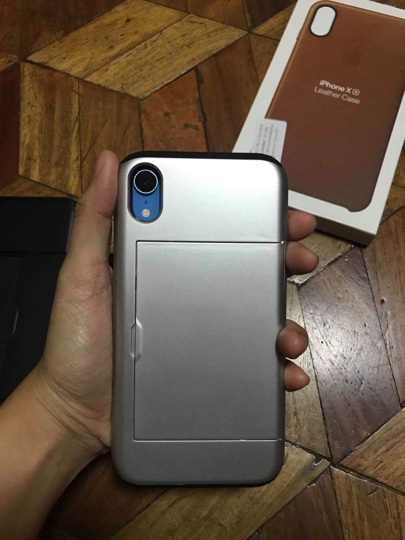 Iphone XR Card Case (Category: Cases & Sleeves) located in Manila. Submitted by razelysonn (Listing ID 224094862, Image 1). Description: Can fit 3 cards Black and silver available 350 fixed.