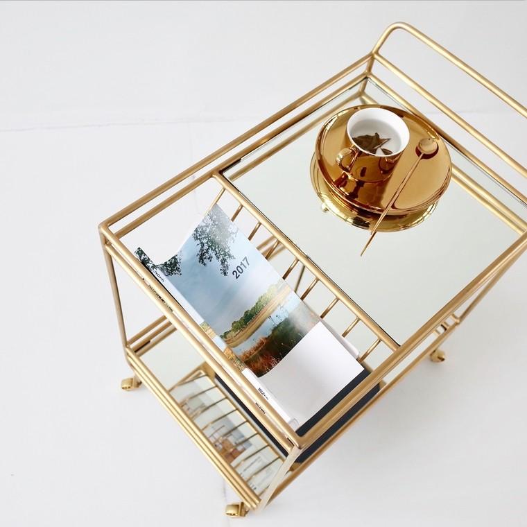 Living Room Mobile Bar Cart Trolley Wine Cart Storage Rack