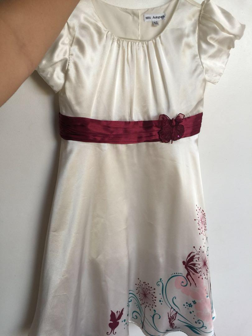 Marks Spencer Elegant White Dress With Butterflies Details For