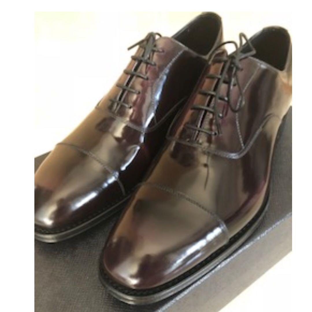 Prada Brushed Leather Oxford Shoes 
