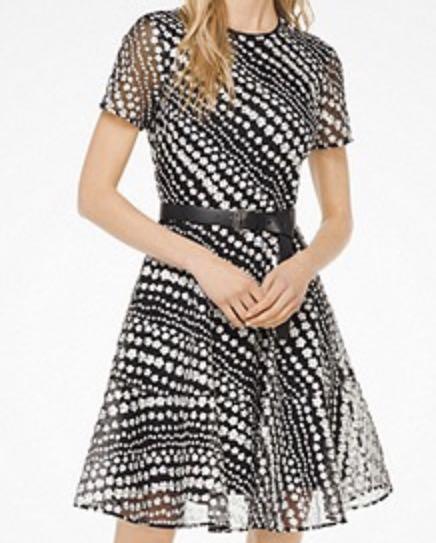 Michael kors floral embroidered hot sale dress