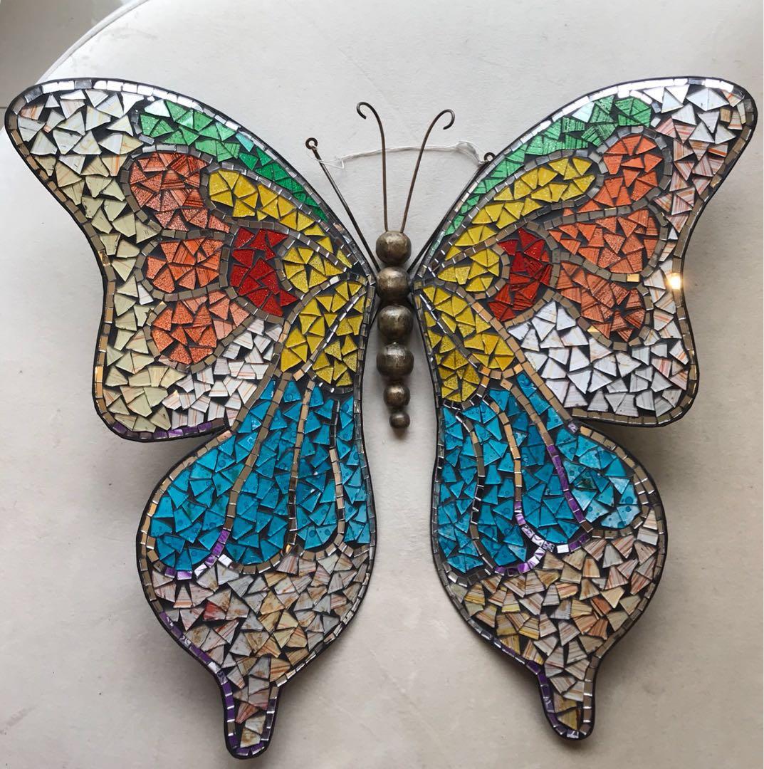 Mosaics And Mirror Majestic Butterfly Wall Decor Furniture Home