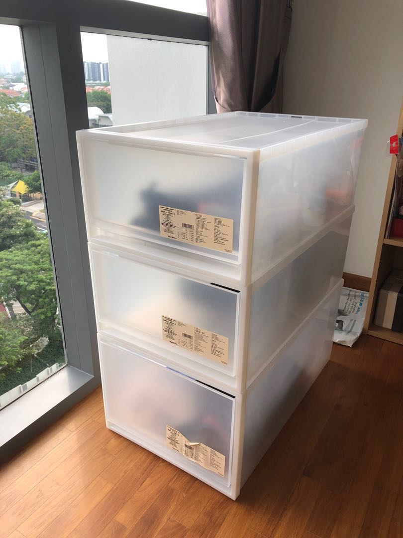 Muji Storage box (stackable), Furniture & Home Living, Home Improvement