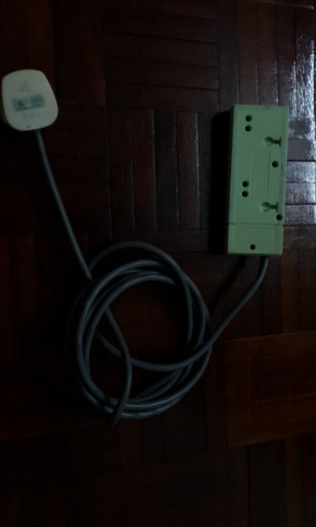Plug Socket NES 2 Gang - 3 pin extension plug socket (approx 3metres in ...
