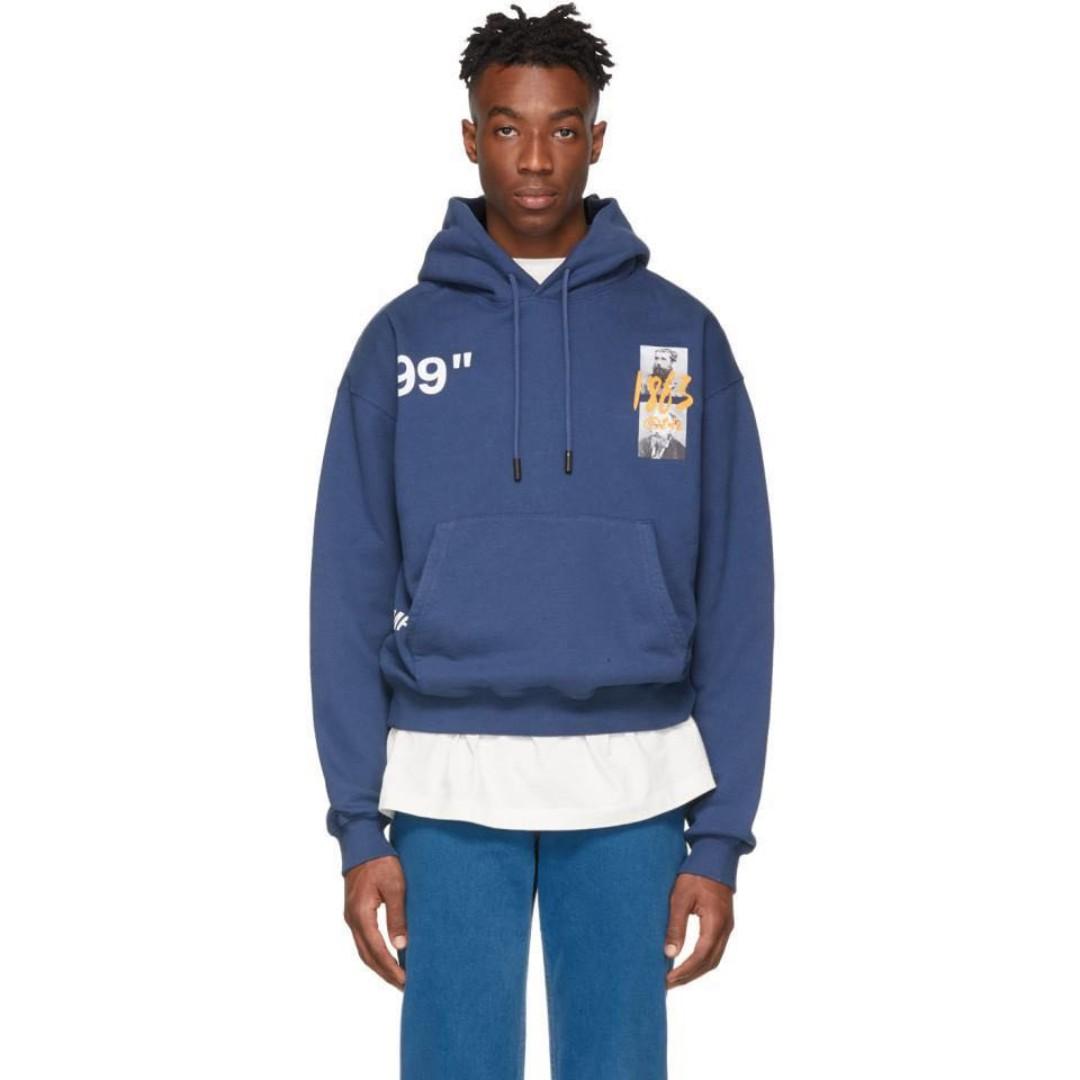 navy blue off white hoodie