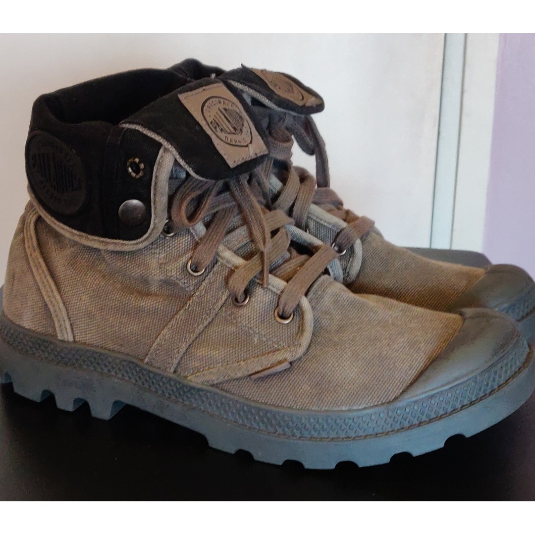 Palladium Boots Pallabrouse Baggy in Burnt Olive Canvas Men s