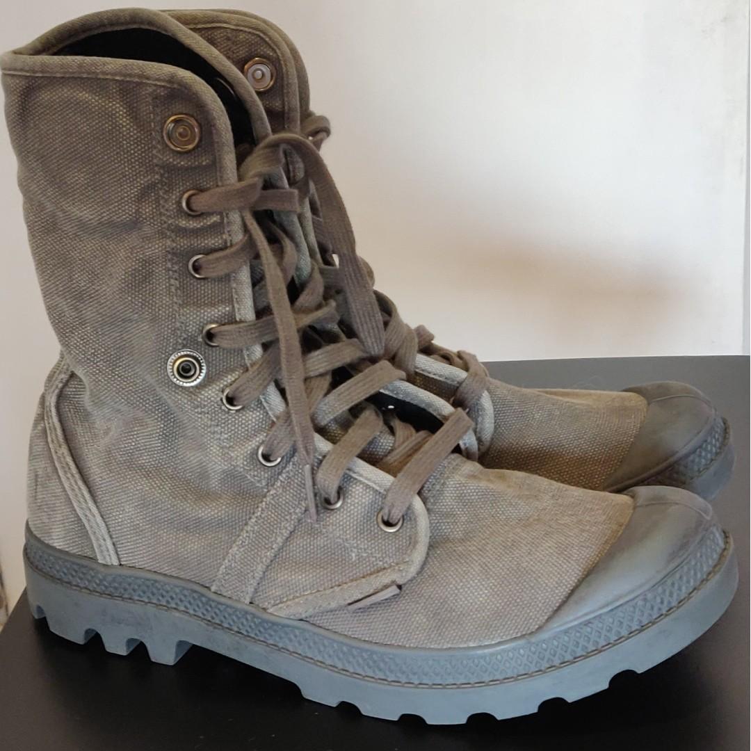Canvas palladium boots best sale